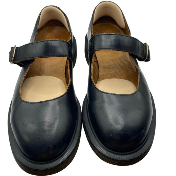VTG Dr. Martens Doc Indica MaryJane Shoes Brown Leather Buckle Women 7 US 38 EU - Picture 1 of 7